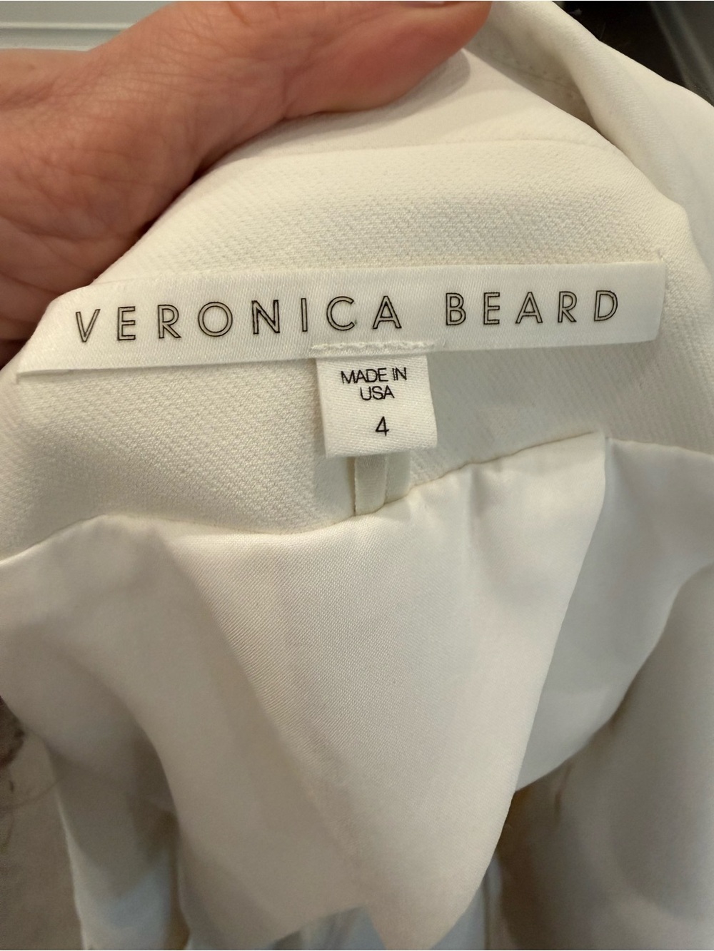 Veronica Beard Scuba Dickey Classic Blazer Jacket White Size 4 - Picture 3 of 12